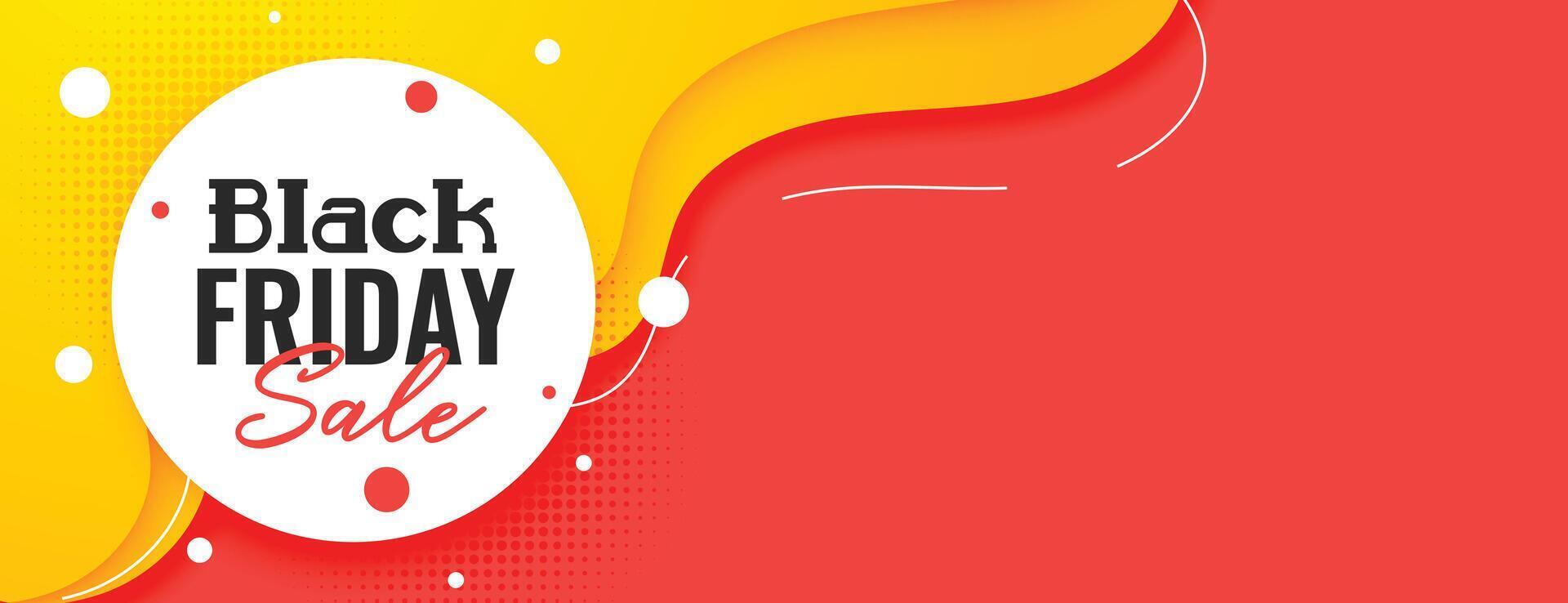 stylish yellow and red black friday sale memphis style banner vector