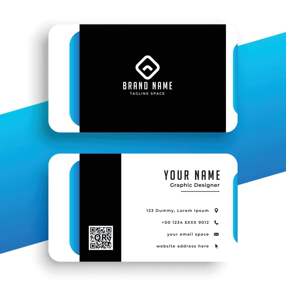 abstract blue visiting card modern template vector