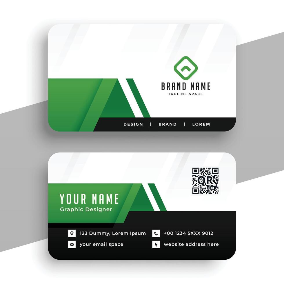 professional green business card template vector