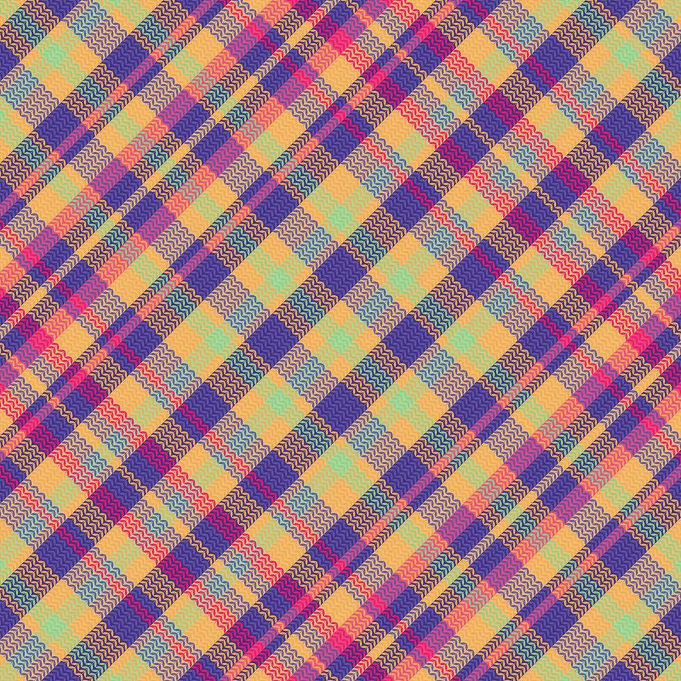 Tartan plaid pattern with texture and summer color. vector