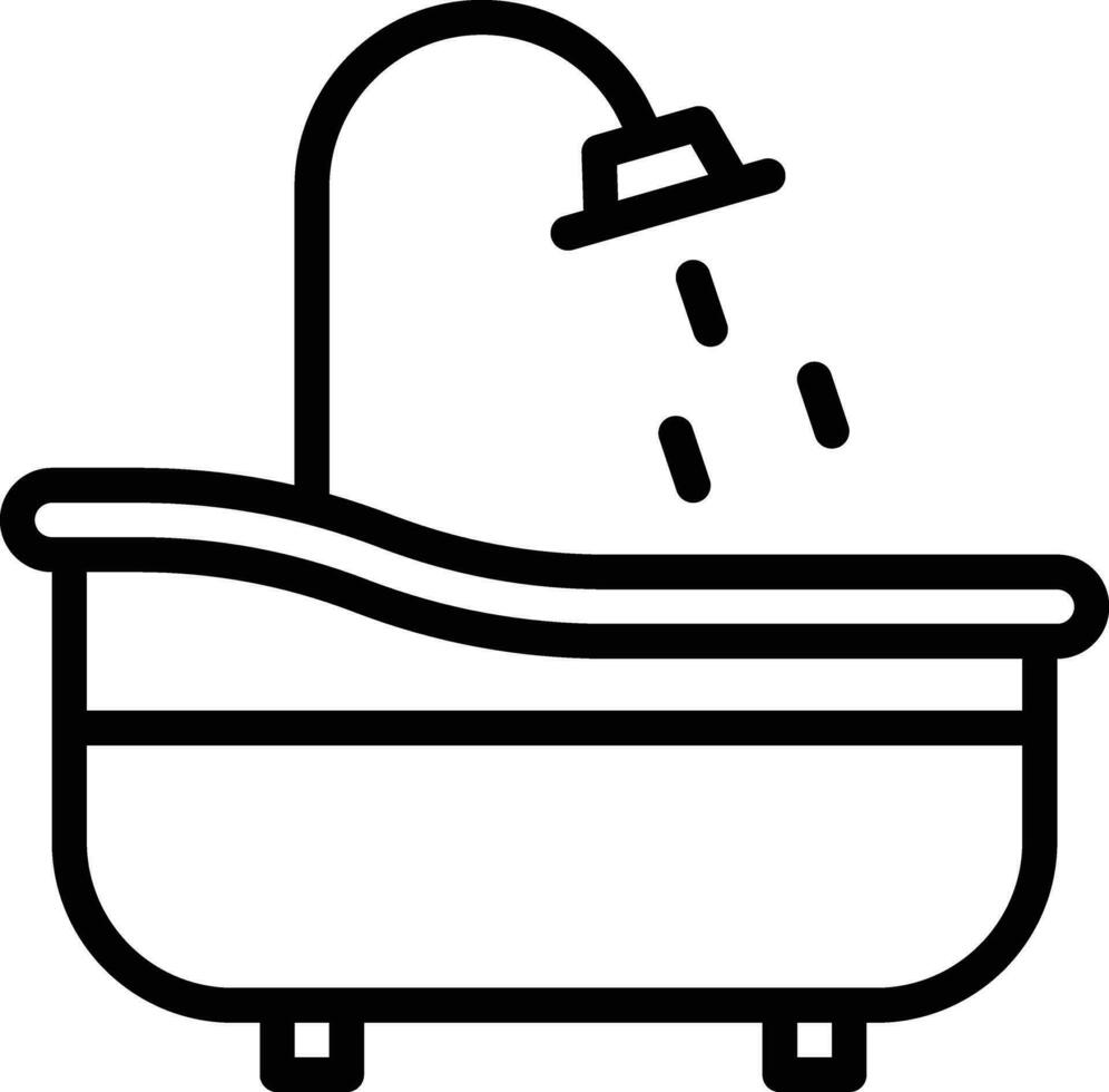 icono de vector de bañera