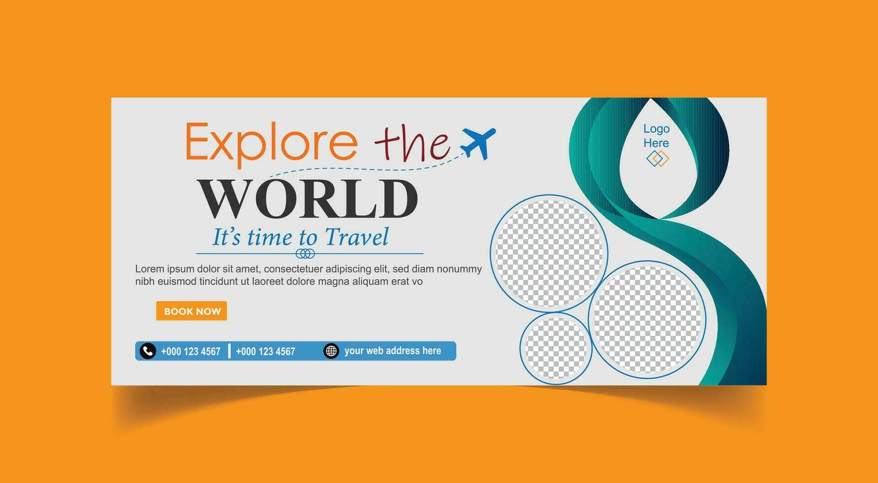 Vector Travel tour agency social media cover banner template