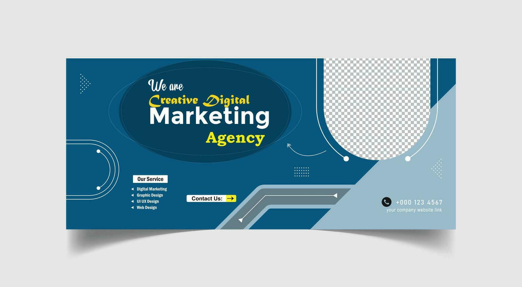 Vector digital marketing agency and corporate social media cover template