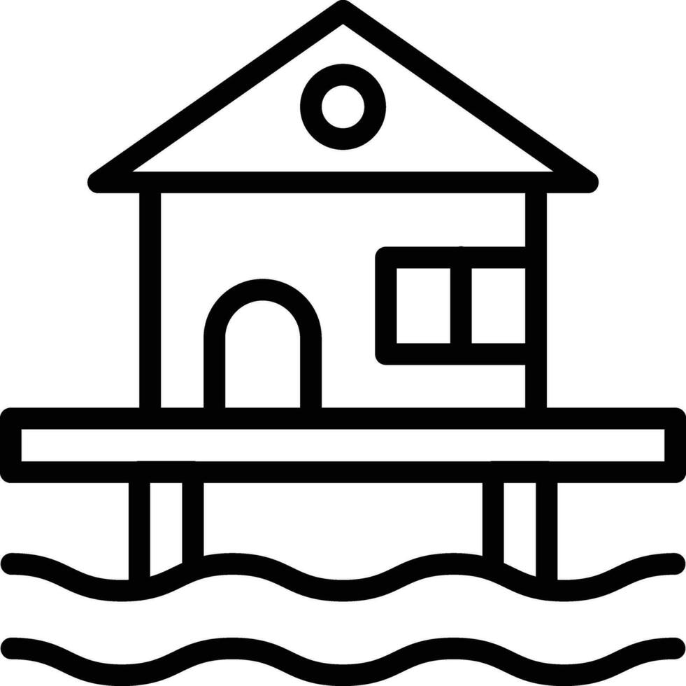 Beach House Vector Icon