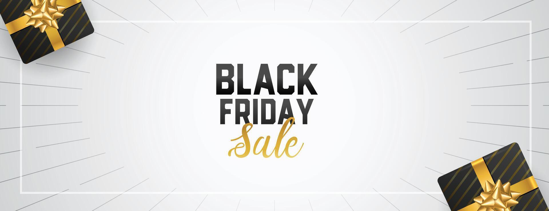 black friday sale banner with gift boxes vector
