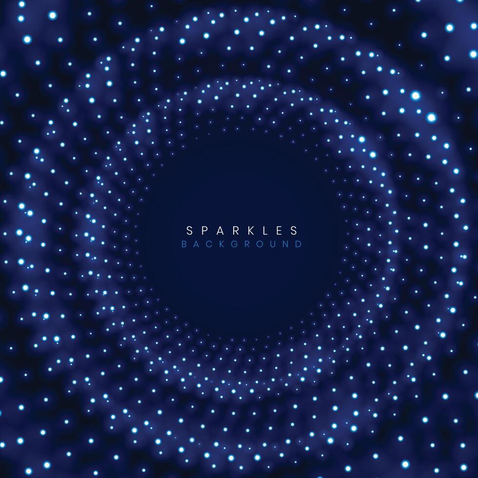 blue circular sparkles particles background vector