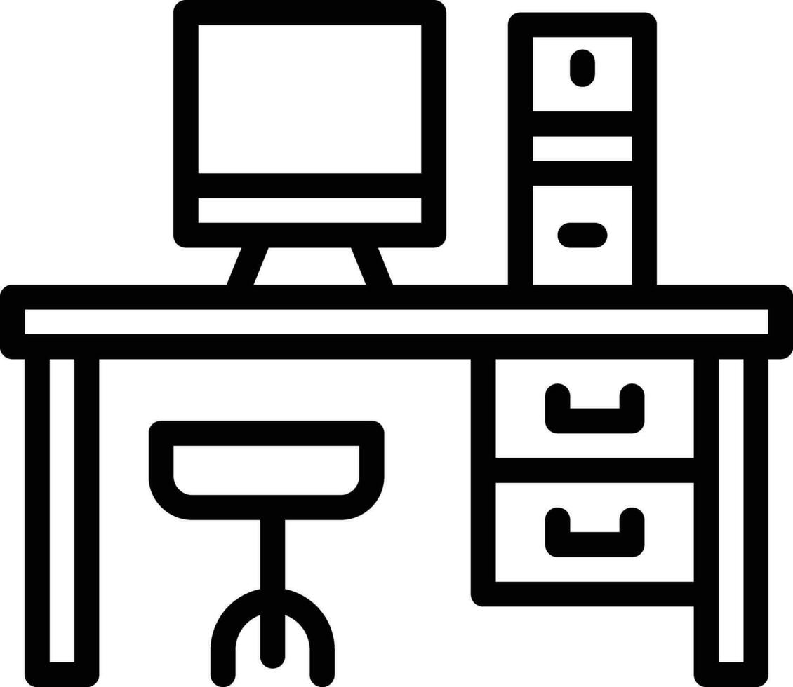 Computer Table Vector Icon