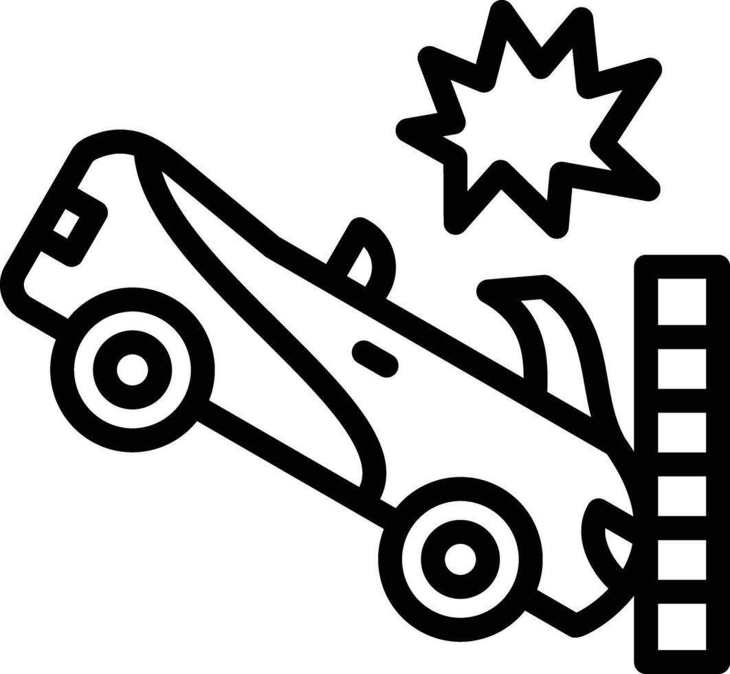 carrera accidente vector icono