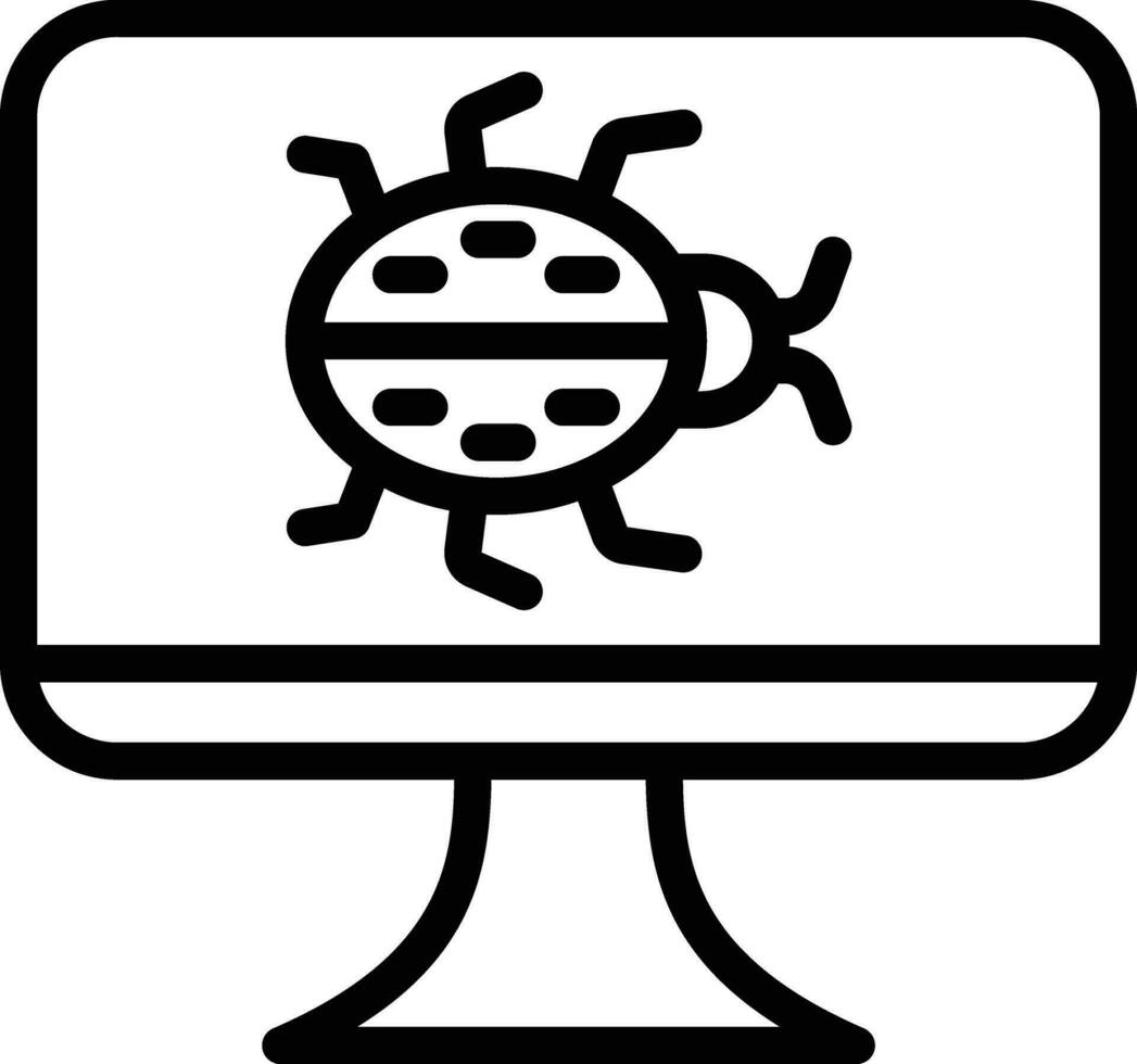 computadora virus vector icono vector icono