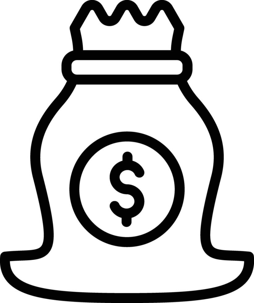 icono de vector de bolsa de dinero