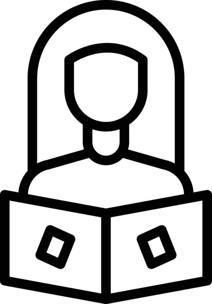 Women Reading Book Vector Icon