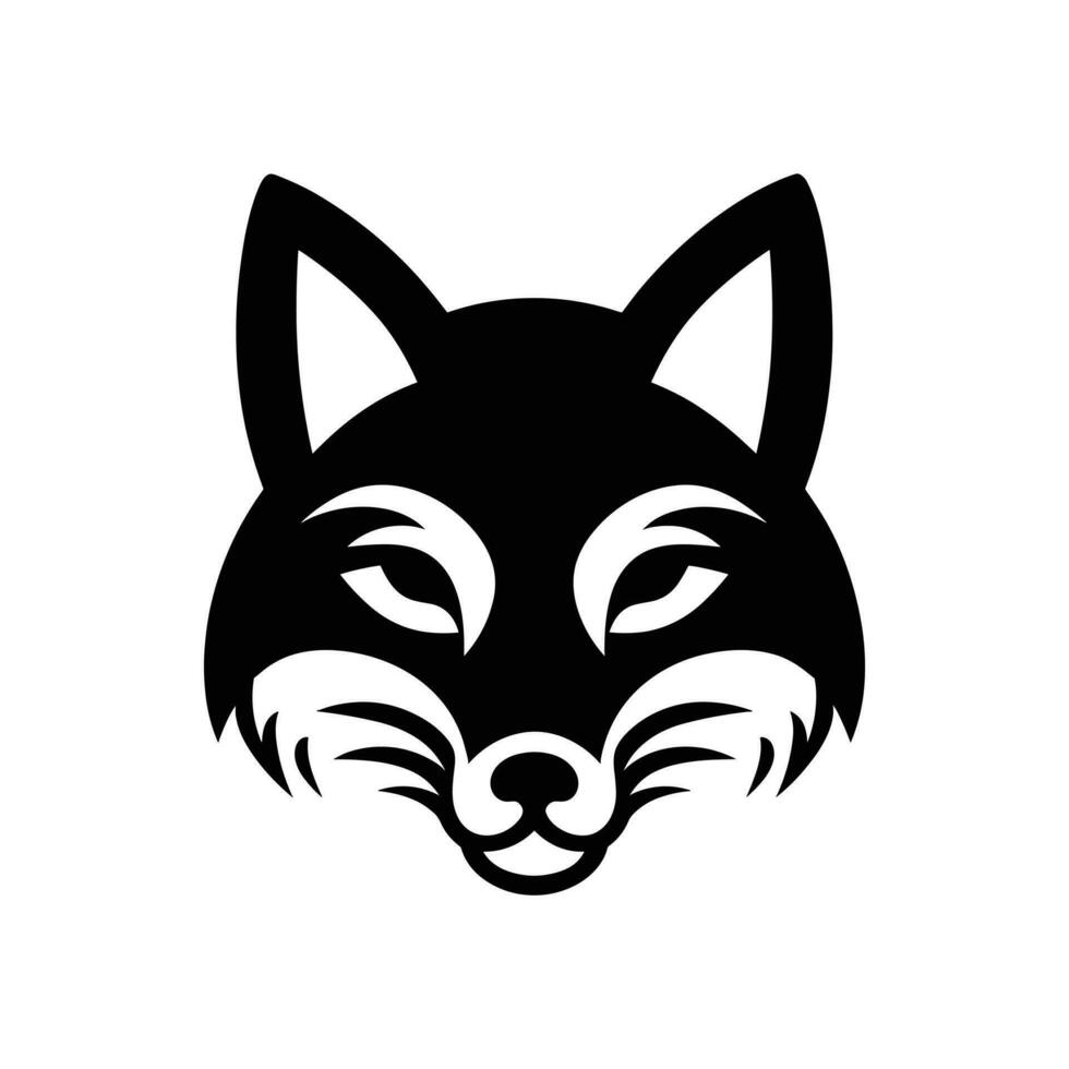 Fox Mascot Logo Silhouetted Wild Symbol in Vector Illustration
