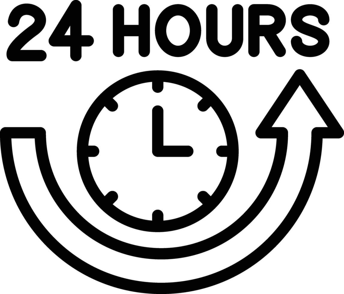 Icono de vector de 24 horas