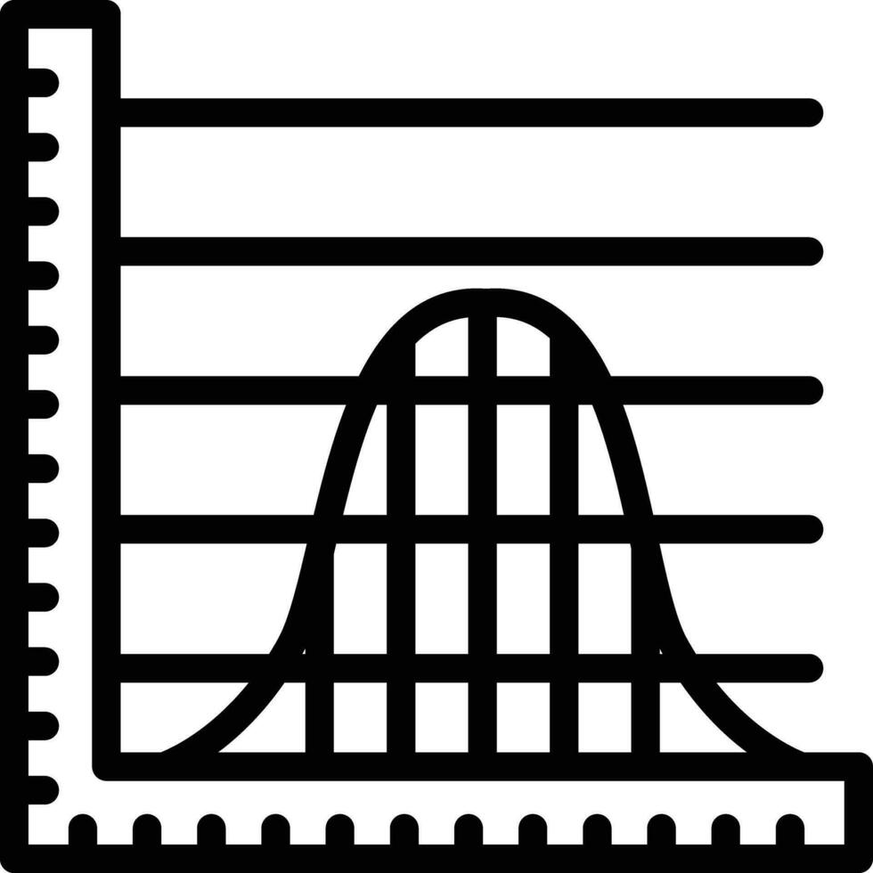 Bell Curve on Graph Vector Icon