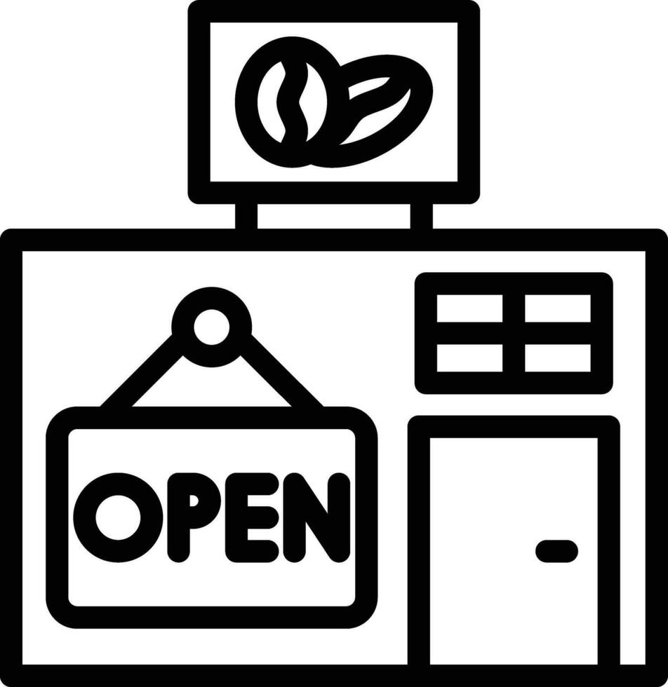 Cafe Open Sign Vector Icon