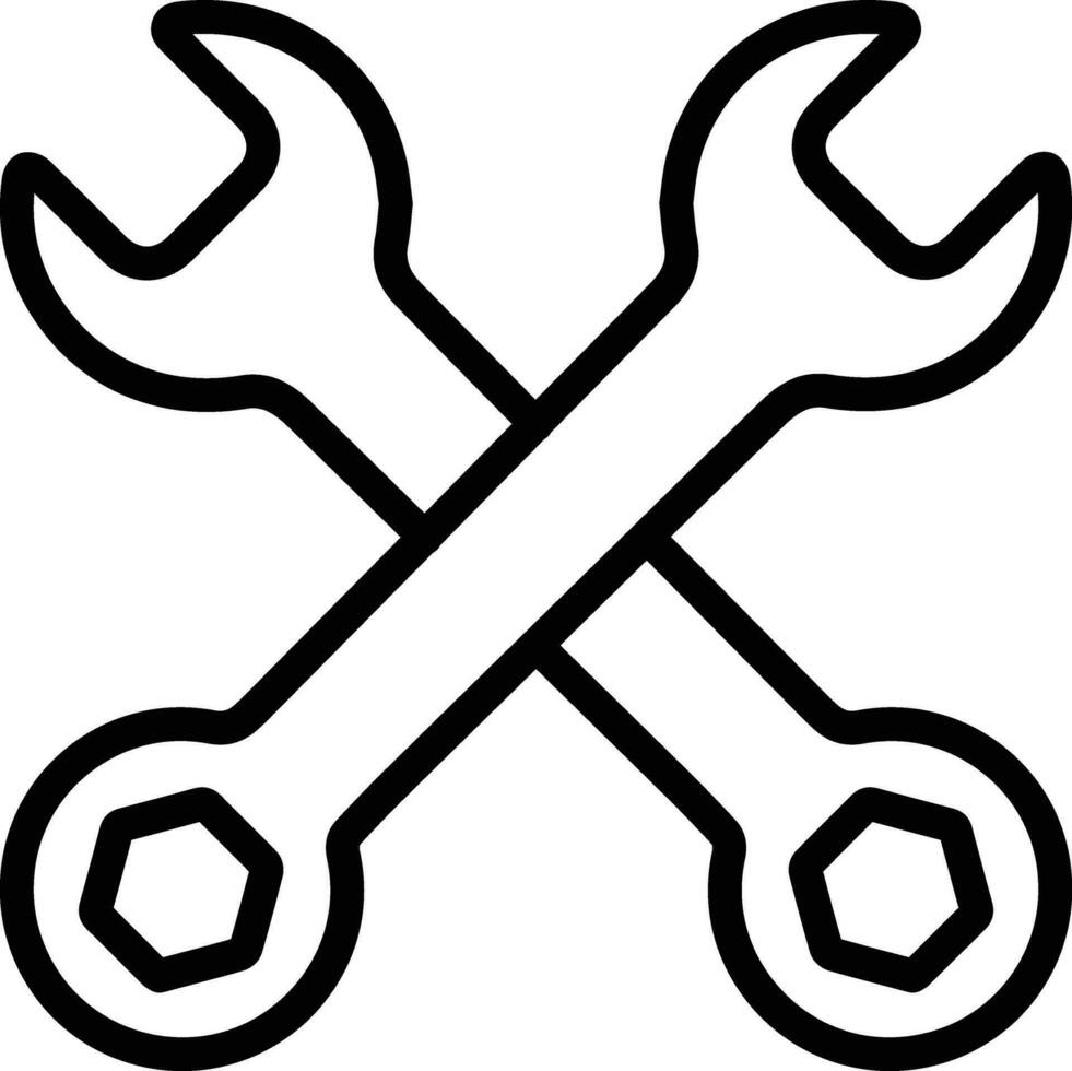 icono de vector de llave cruzada