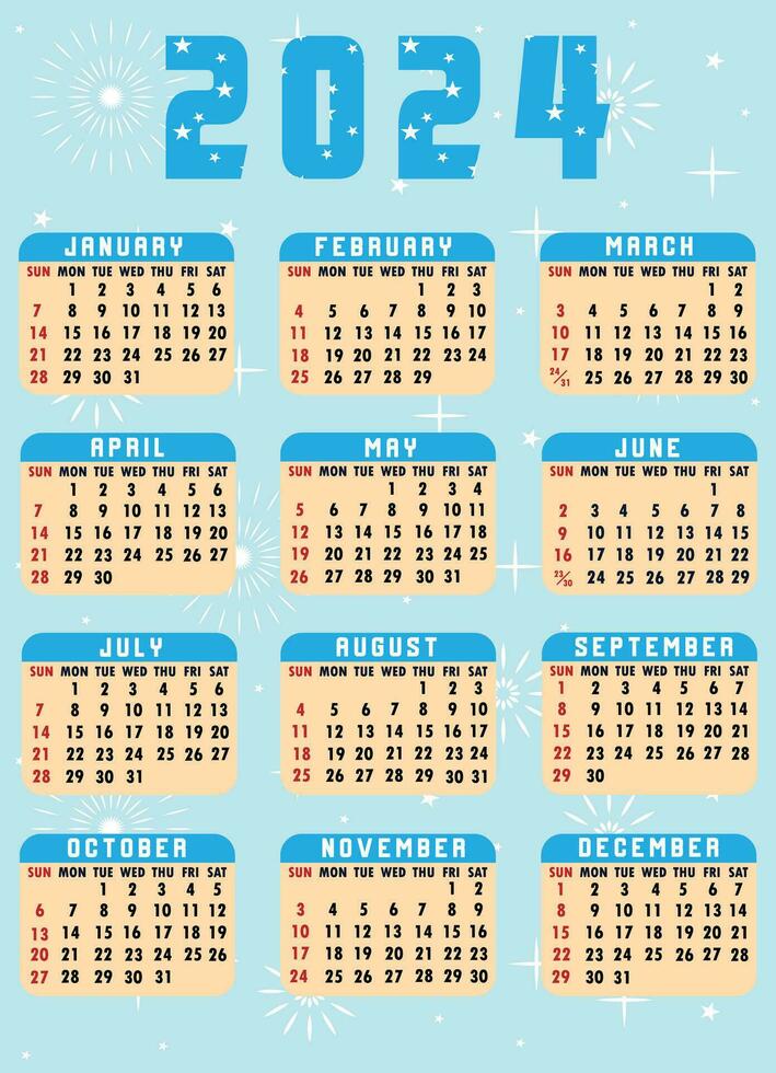 2024 New Calendar vector