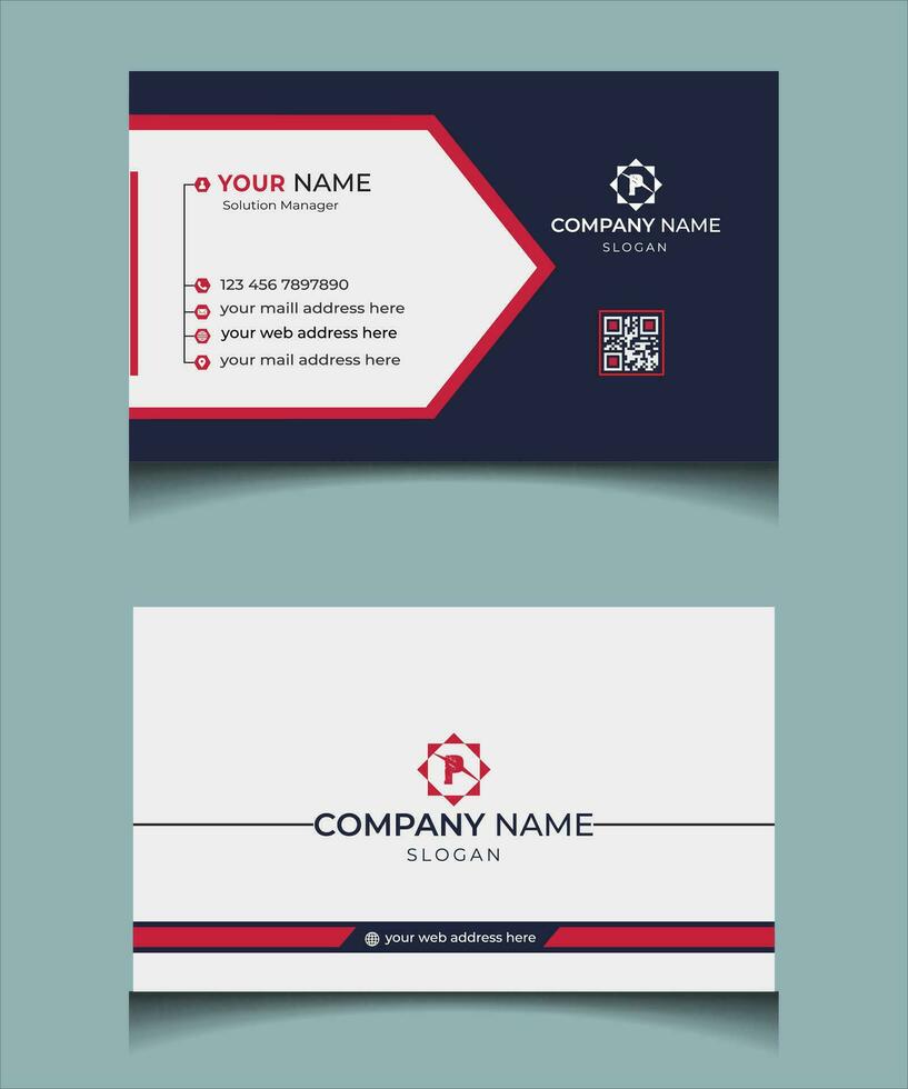 moderno creativo azul y rojo vector negocio tarjetas y moderno creativo y limpiar plantilla, sencillo mínimo negocio tarjeta diseño diseño.