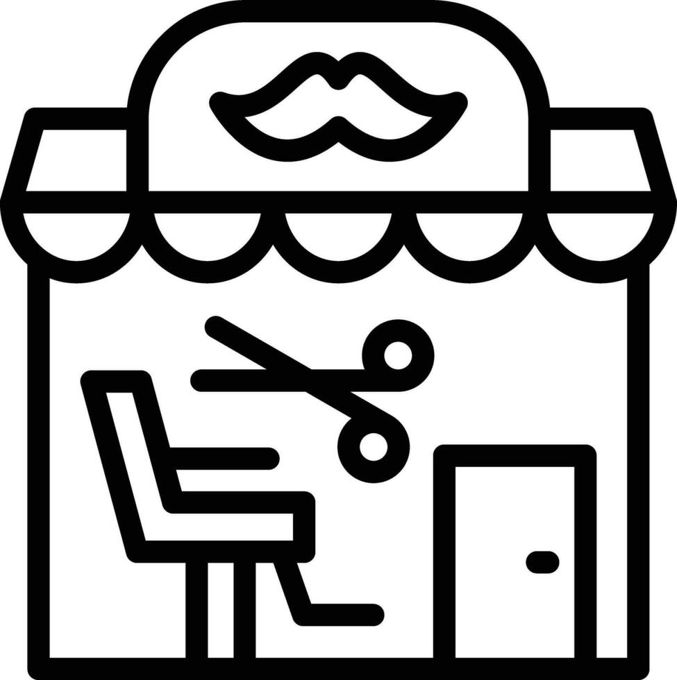 icono de vector de tienda de peluquero