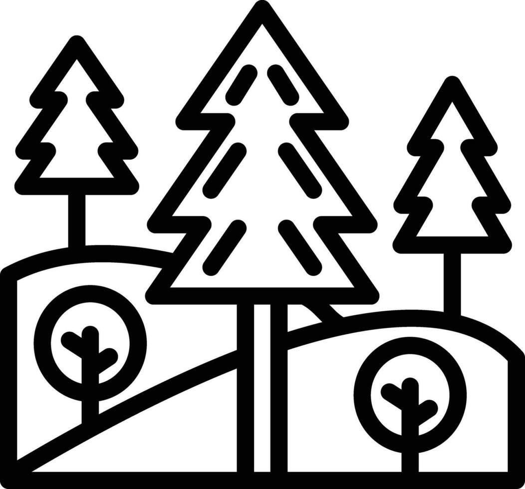 bosque paisaje vector icono