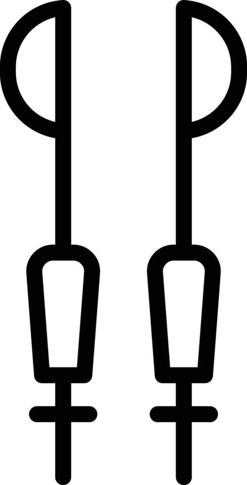 icono de vector de bastones de esquí