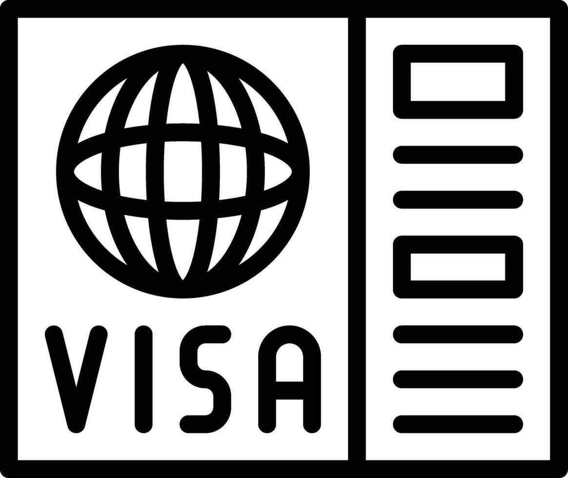 icono de vector de visa