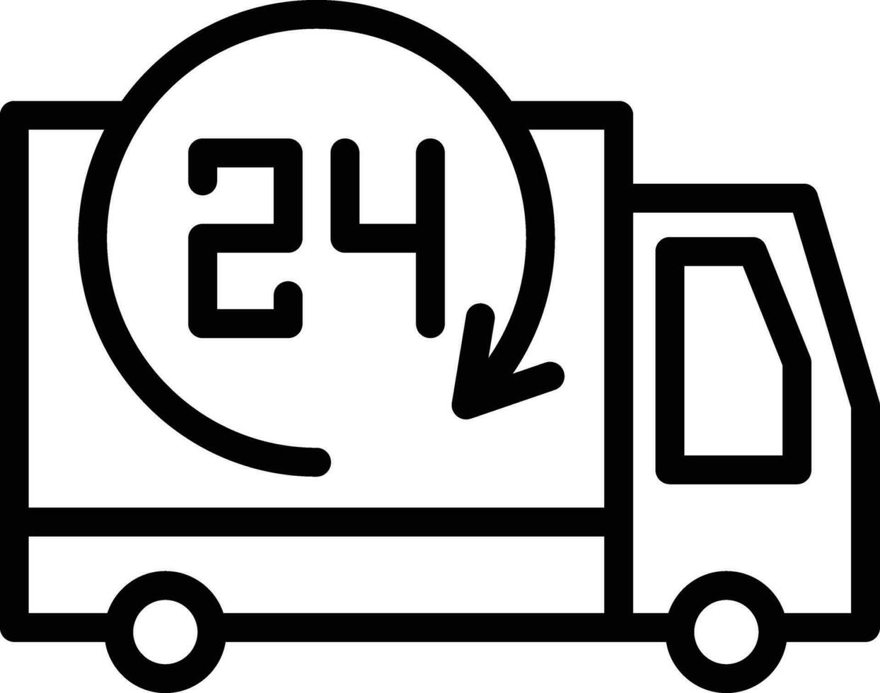 24 Hours Delivery Vector Icon