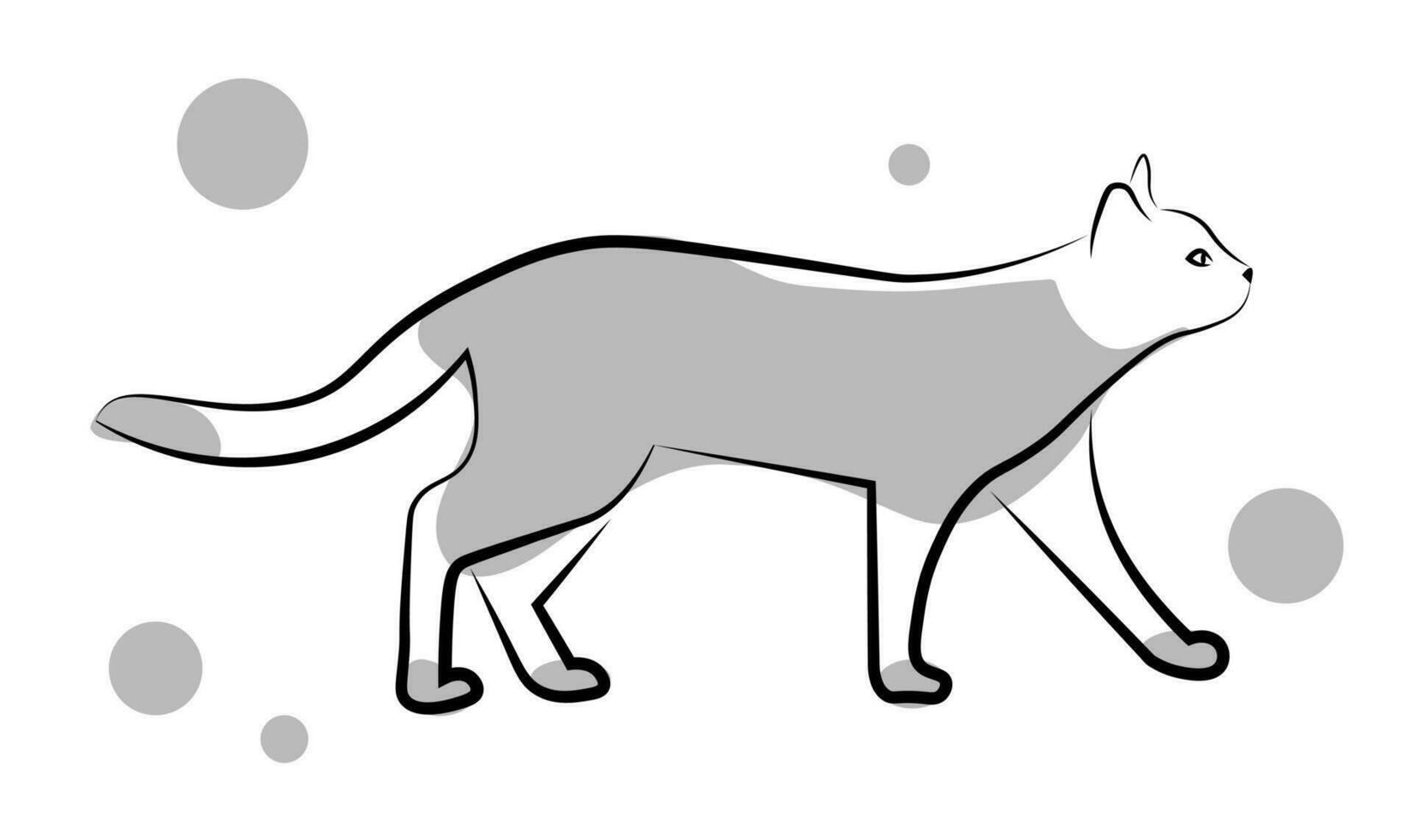 Gray cat on white background vector