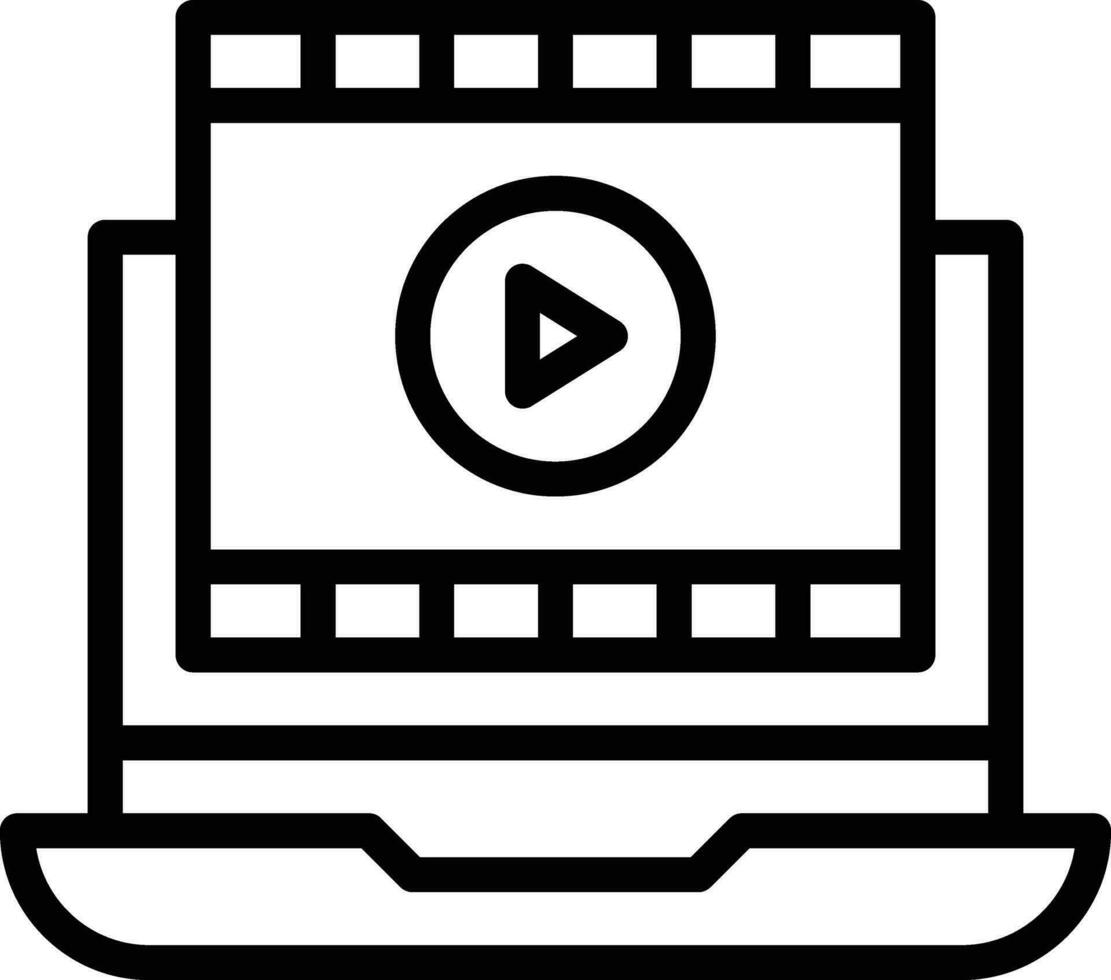 Film on Laptop Vector Icon