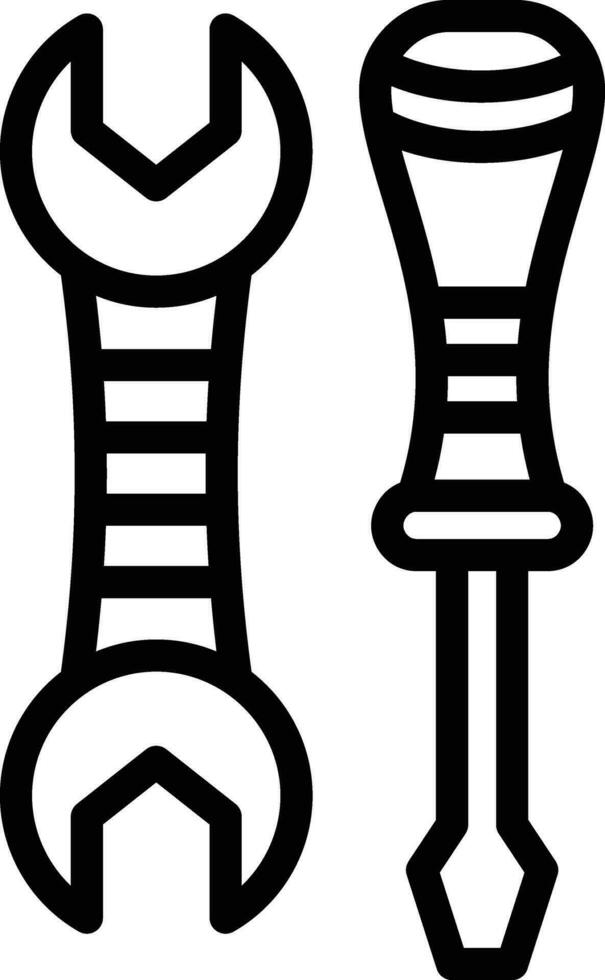 Screwdriver and Wrench Vector Icon