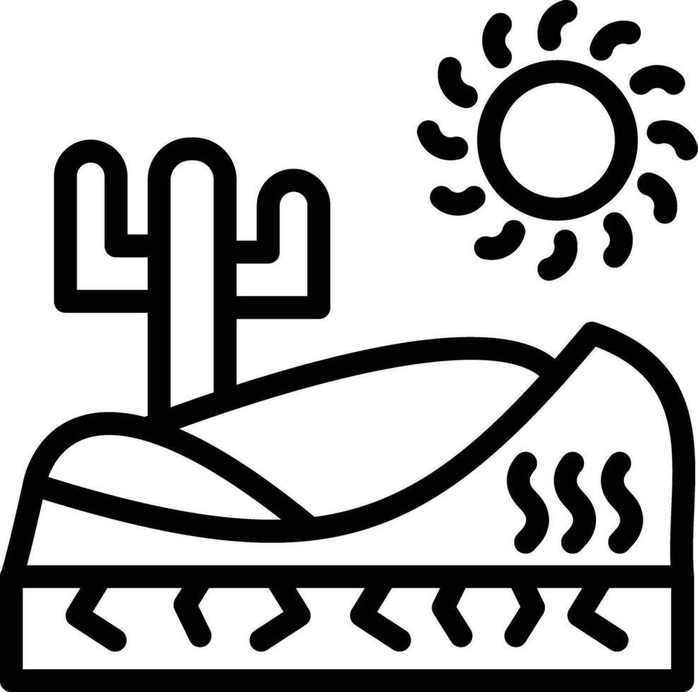 Desierto caliente clima vector icono