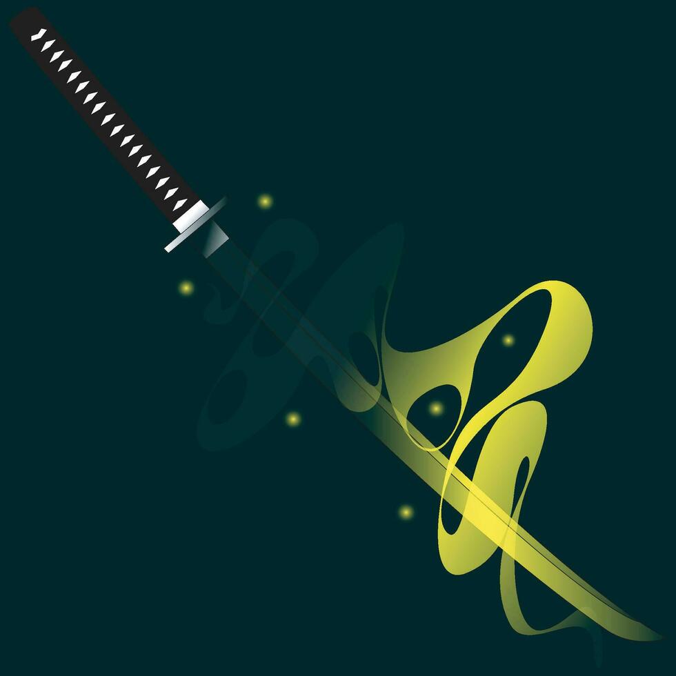 katana dorado negro elemento efecto vector