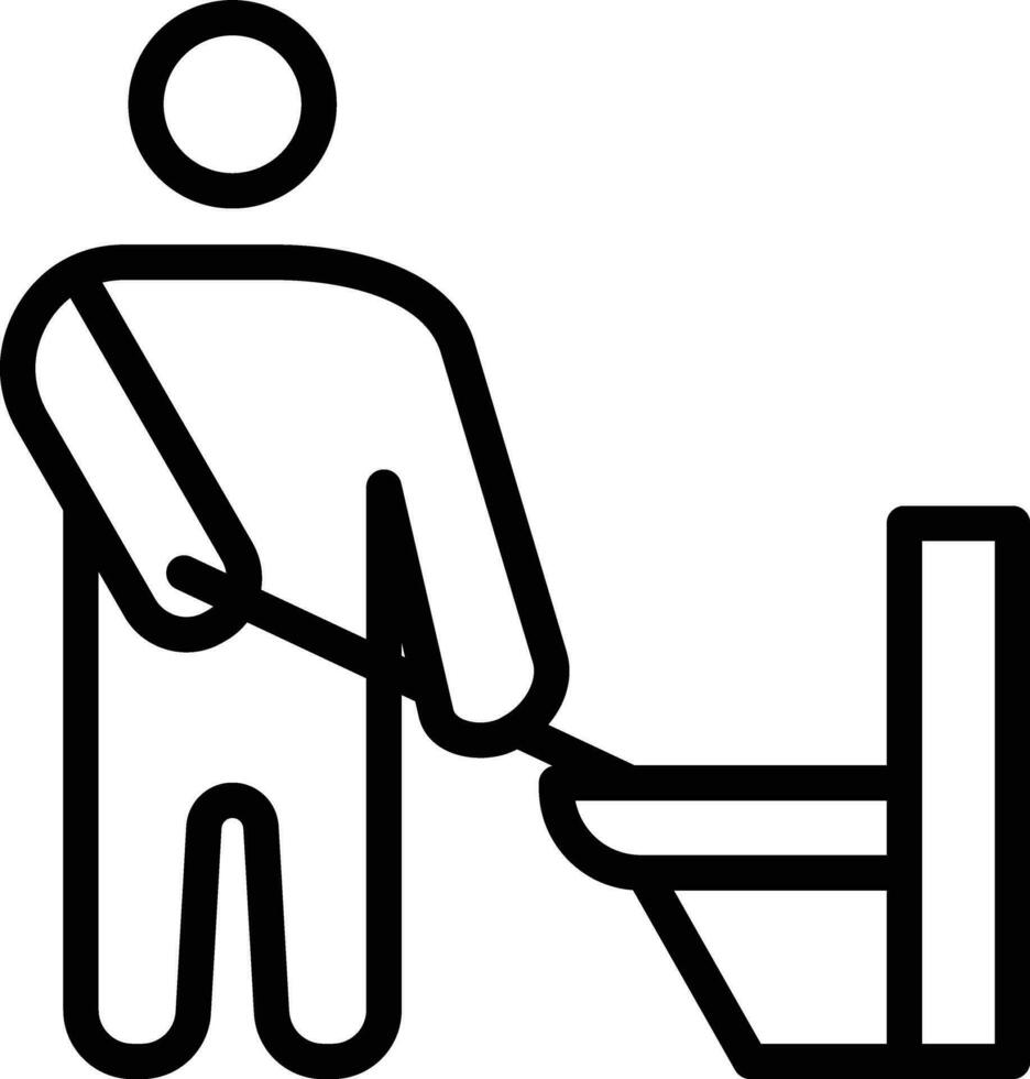 Man Cleaning Bathroom Vector Icon