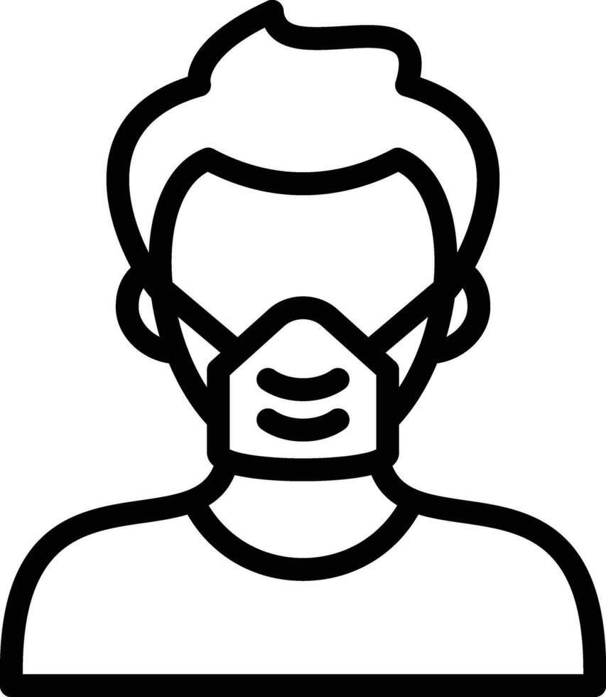 Man Wearing Mask Vector Icon
