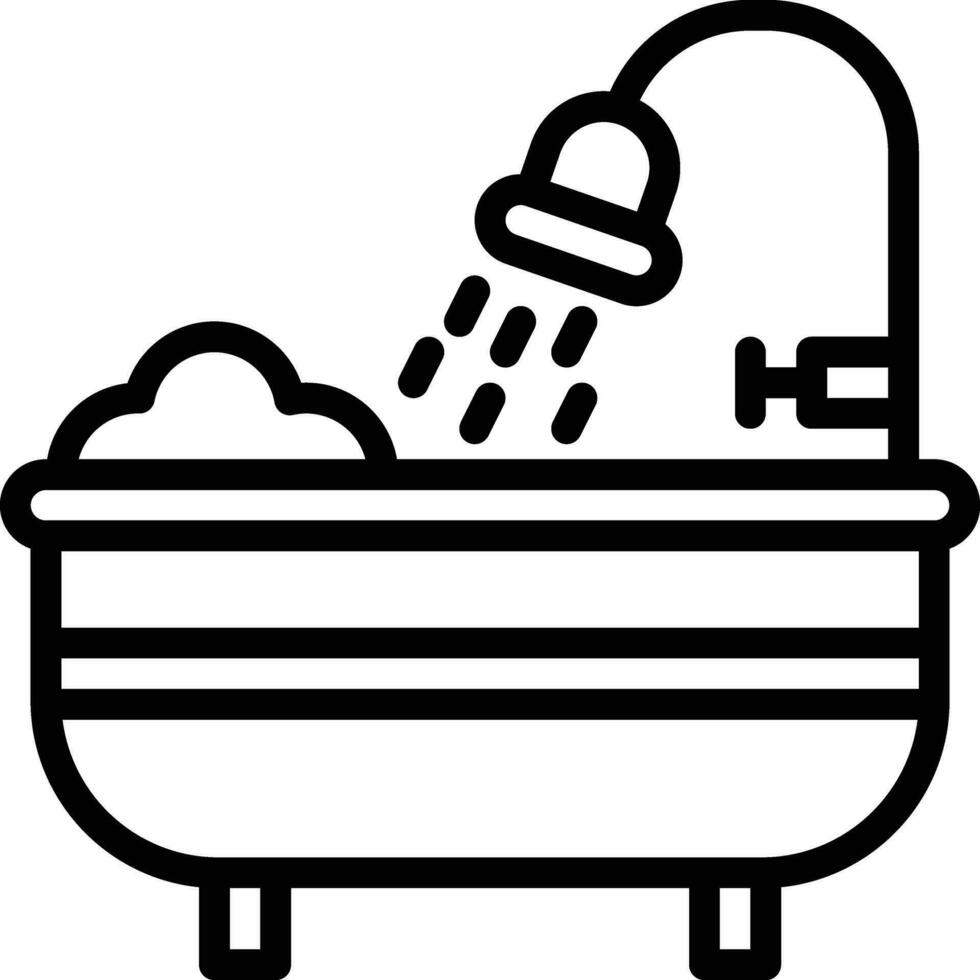 icono de vector de bañera