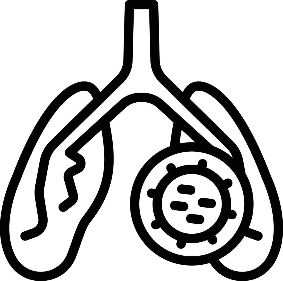 icono de vector de infección de pulmones