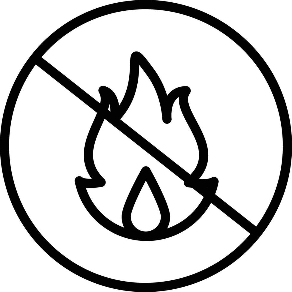 No fuego vector icono