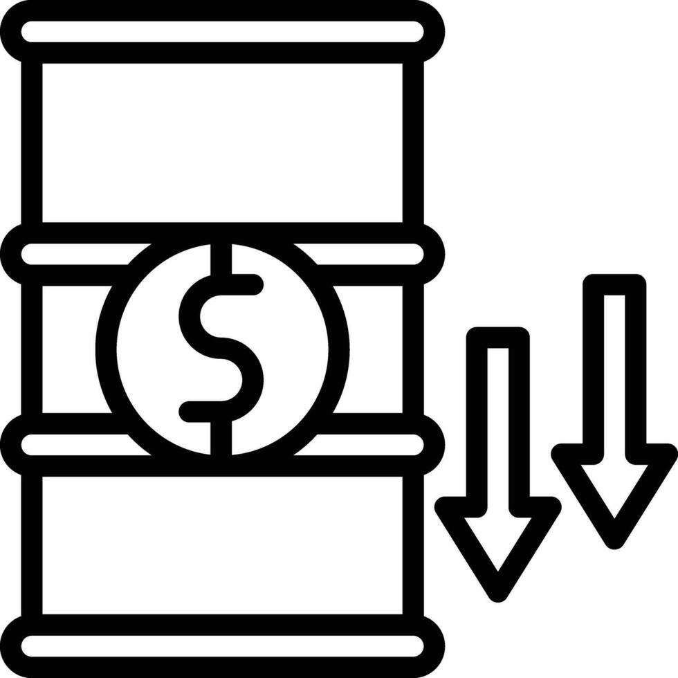 Oil Price Decrease Vector Icon