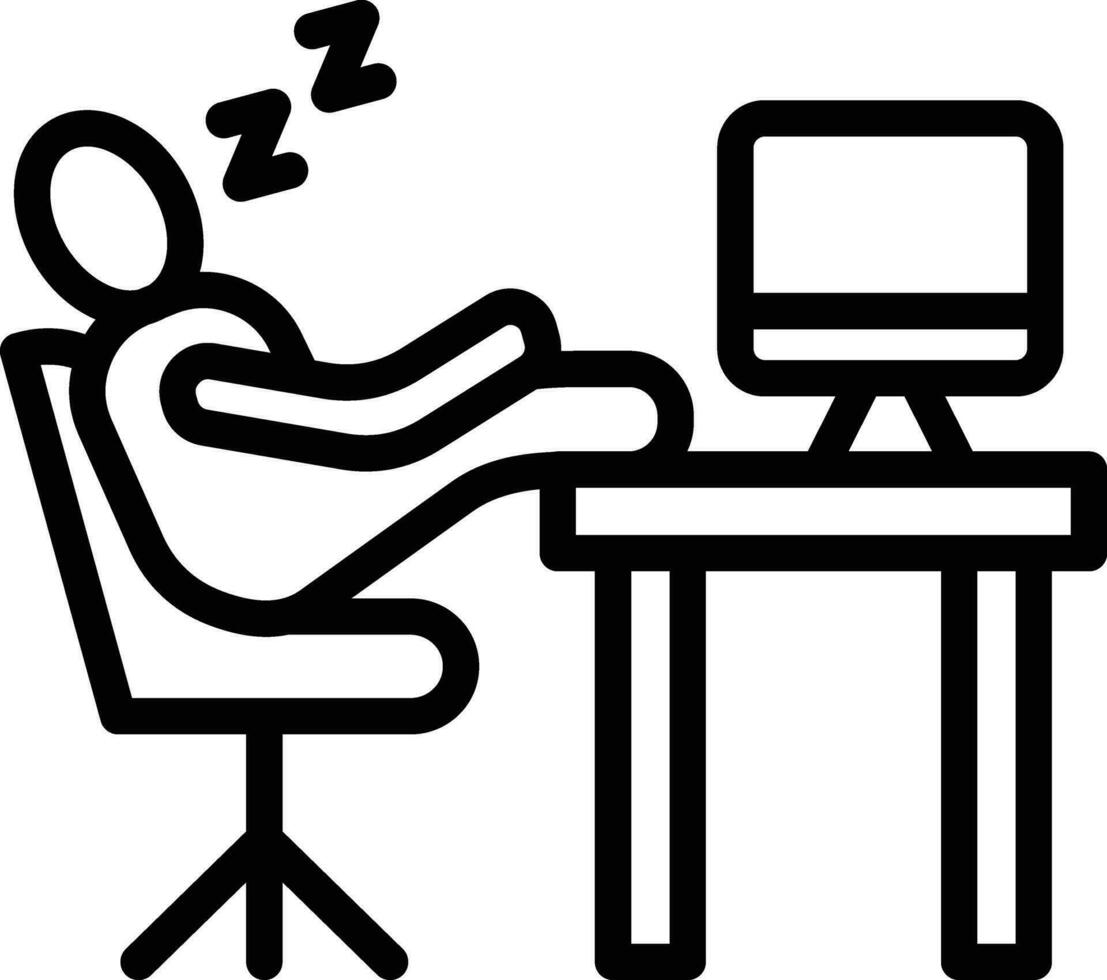 Lazy Work Vector Icon