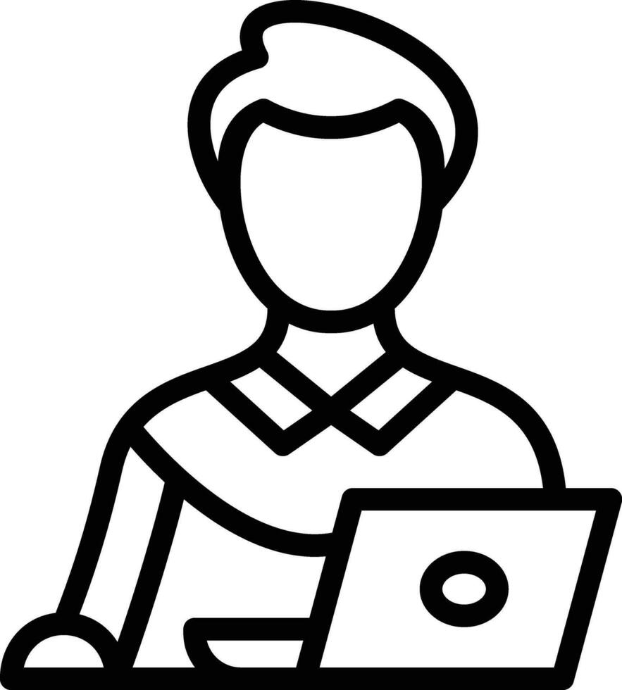 Student Studying on Laptop Vector Icon