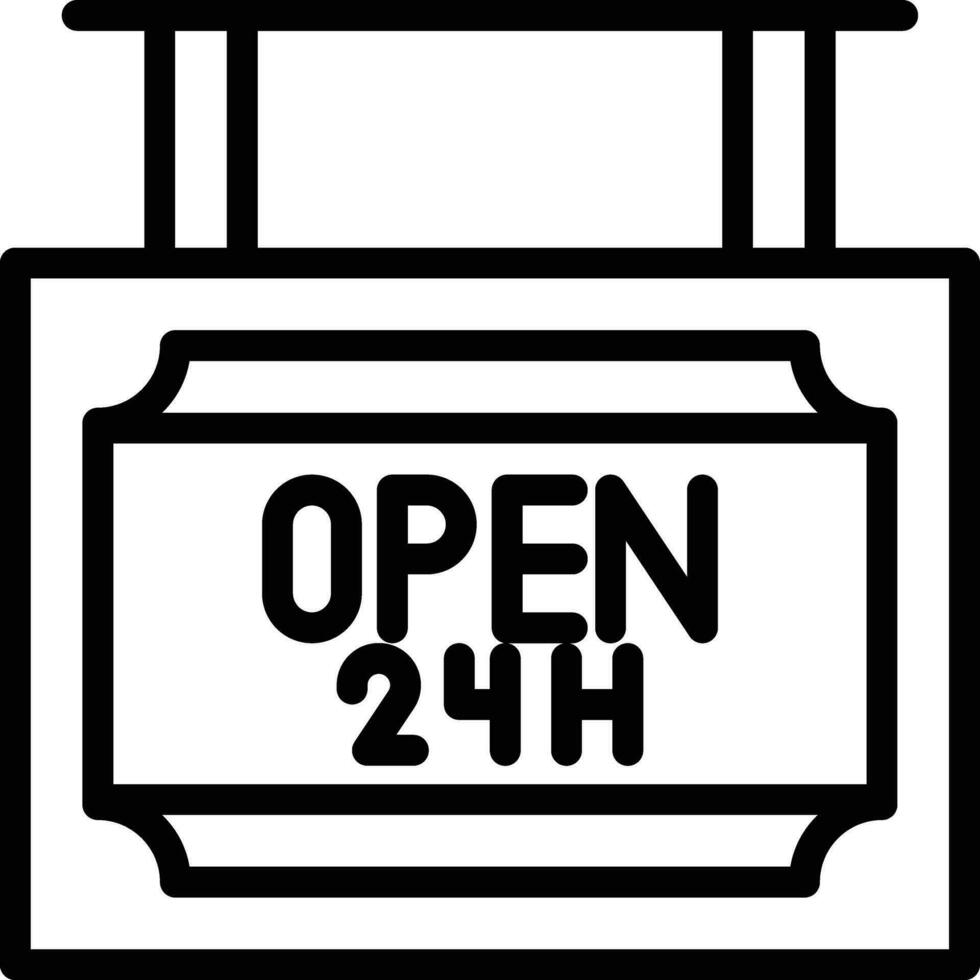 24 Hrs Open Vector Icon