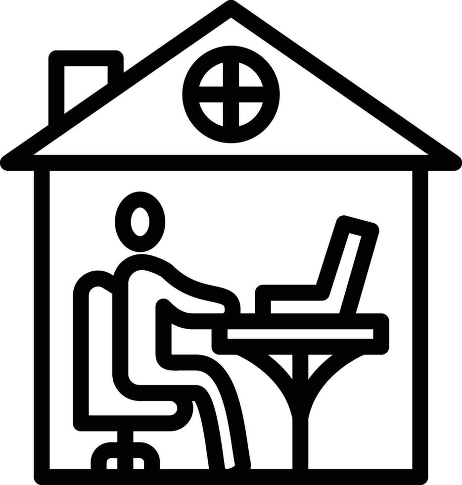 Working at Home Vector Icon