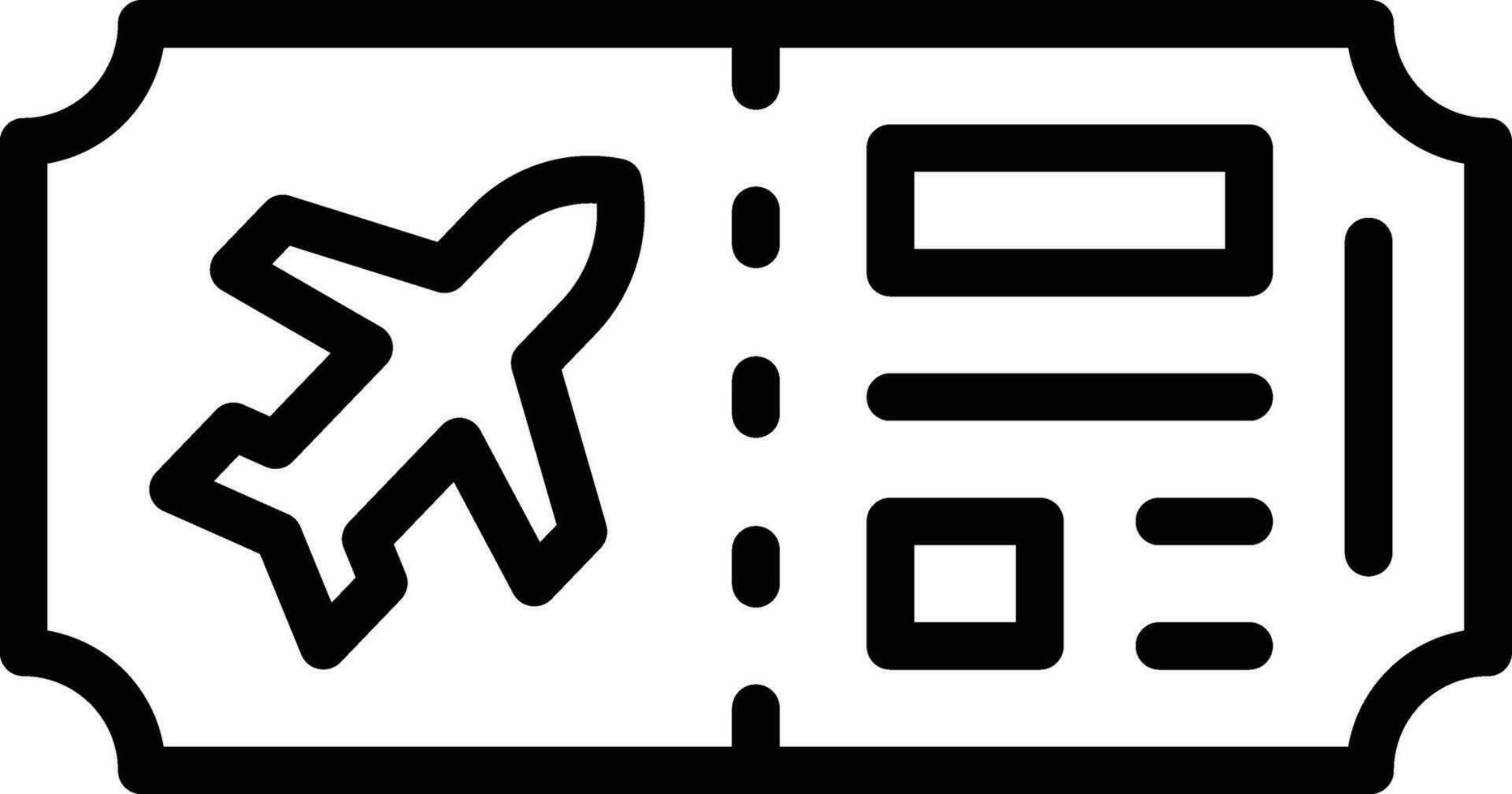 vuelo boleto vector icono