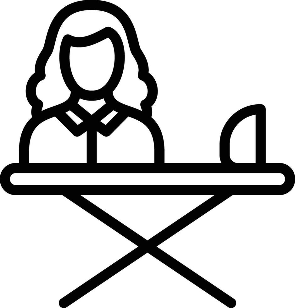 Woman Ironing Clothes Vector Icon