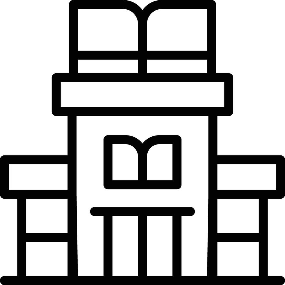 icono de vector de edificio de biblioteca