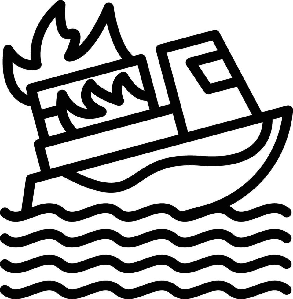 Burning Ship Vector Icon