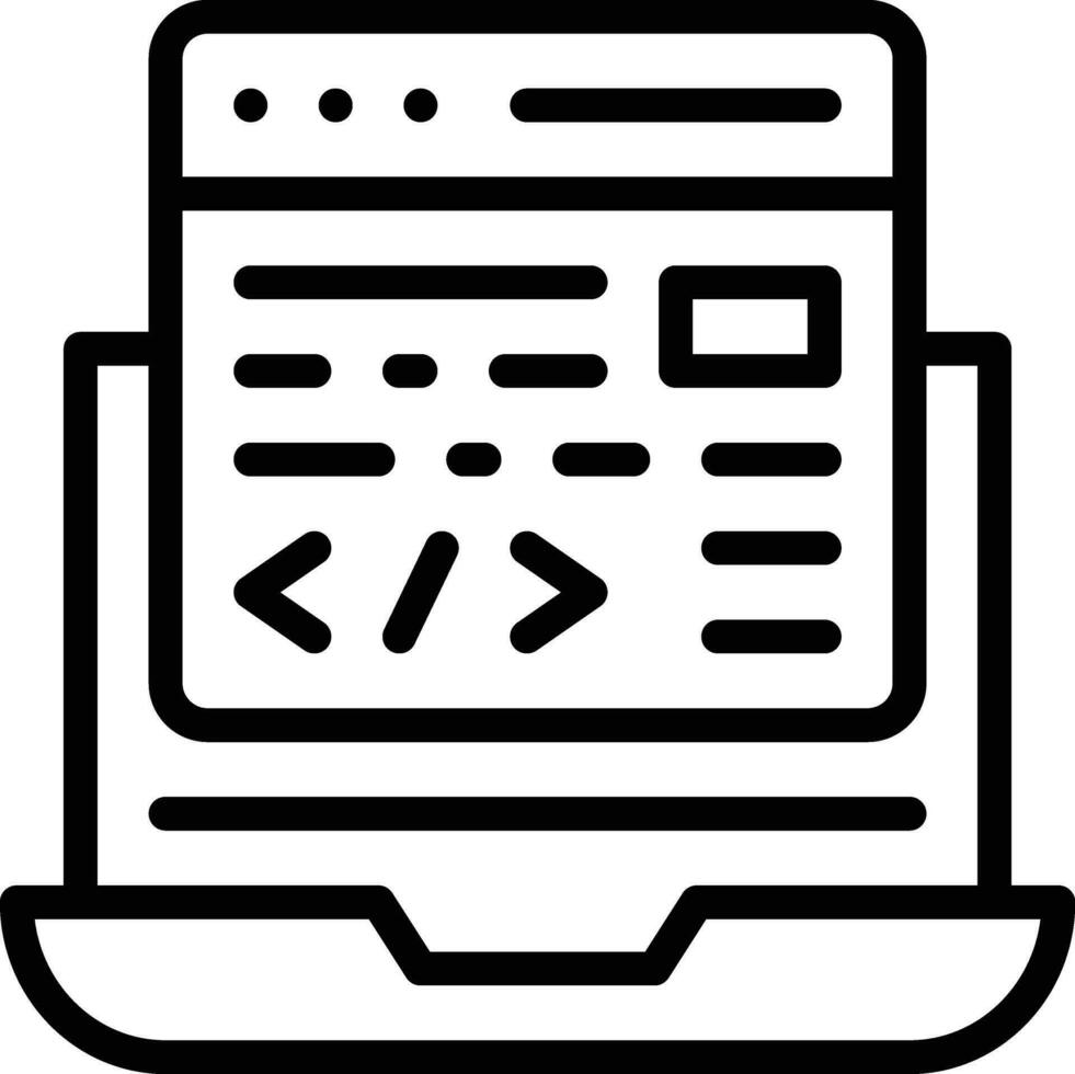 Laptop Coding Vector Icon