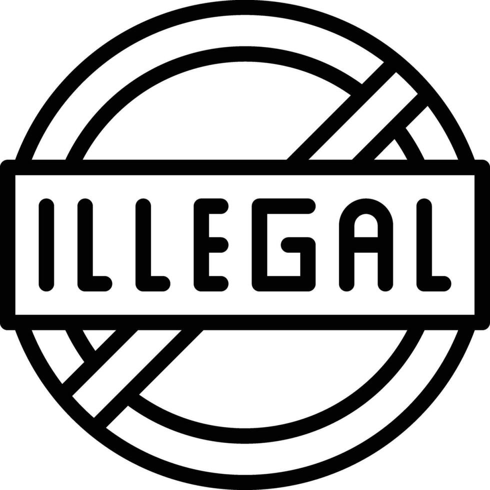 icono de vector ilegal