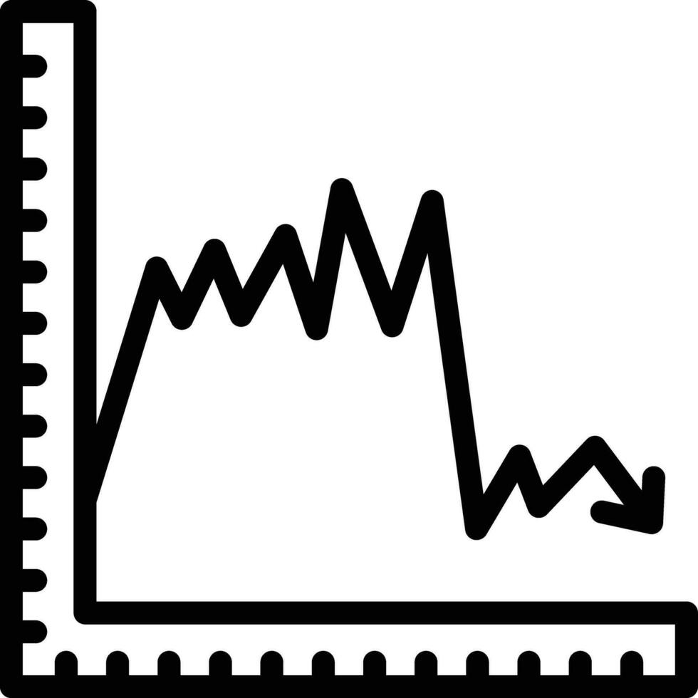 Declining Line Graph Vector Icon