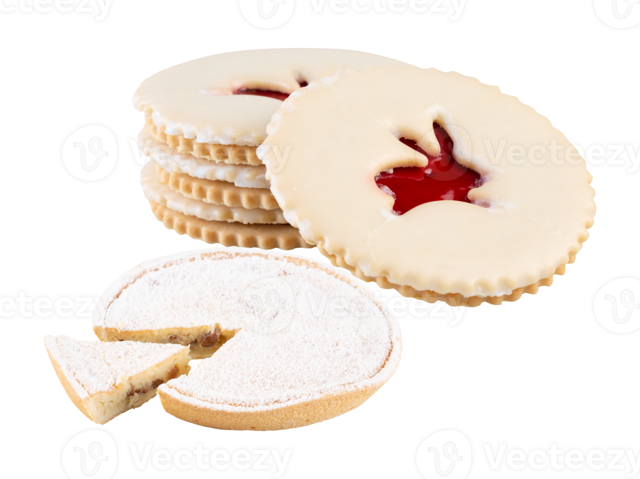 cakes and crackers cut out isolated transparent background png